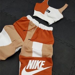 Reworked Nike Cropped Jogger Set